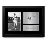 HWC Trading FR A4 Roger Bannister 4 Minute Mile Gifts Printed Signed Autograph Picture for Olympic Memorabilia Fans - A4 Framed