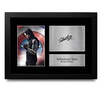 HWC Trading FR A4 Sebastian Stan Bucky Barnes Gifts Printed Signed Autograph Picture for Movie Memorabilia Fans - A4 Framed