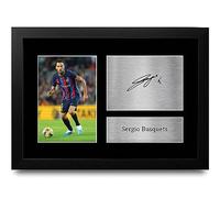 HWC Trading FR A4 Sergio Busquets Barcelona Gifts Printed Signed Autograph Picture for Football Fans and Supporters - A4 Framed