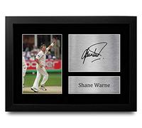 HWC Trading FR A4 Shane Warne Gifts Printed Signed Autograph Picture for Cricket Memorabilia Fans - A4 Framed