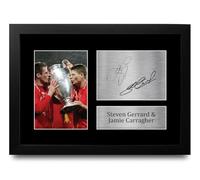 HWC Trading FR A4 Steven Gerrard & Jamie Carragher Gifts Printed Signed Autograph Picture for Fans and Supporters - A4 Framed