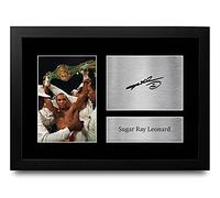 HWC Trading FR A4 Sugar Ray Leonard Boxing Gifts Printed Signed Autograph Picture for Boxer Memorabilia Fans - A4 Framed