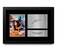 HWC Trading FR A4 Uma Thurman Pulp Fiction Gifts Printed Signed Autograph Picture for Movie Memorabilia Fans - A4 Framed