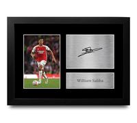 HWC Trading FR A4 William Saliba Arsenal Gifts Printed Signed Autograph Picture for Football Fans and Supporters - A4 Framed