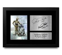 HWC Trading FR Anthony Daniels & Kenny Baker Gift Signed FRAMED A4 Printed Autograph Gifts Print Photo Picture Display