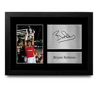 HWC Trading FR Bryan Robson Gift Signed FRAMED A4 Printed Autograph Gifts Photo Display