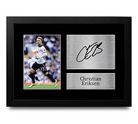 HWC Trading FR Christian Eriksen Gift Signed FRAMED A4 Printed Autograph Tottenham Hotspur Gifts Print Photo Picture Display