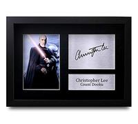 HWC Trading FR Christopher Lee Gift Signed FRAMED A4 Printed Autograph Gifts Print Photo Picture Display