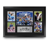 HWC Trading FR Glasgow 55th Time Scottish Champions Display Signed Gift FRAMED A3 Personalised Gift - Signed Autograph Picture, Framed A3 Photo Display with Custom Name Message