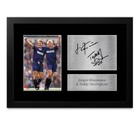 HWC Trading FR Jurgen Klinsmann & Teddy Sheringham Gift Signed FRAMED A4 Printed Autograph Gifts Photo Display
