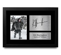 HWC Trading FR Kit Harington Gift A4 Printed Autograph FRAMED Jon Snow Game of Thrones Gifts Print Photo Picture Display