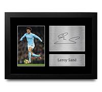 HWC Trading FR Leroy Sane Gift Signed FRAMED A4 Printed Autograph Manchester City Gifts Photo Display