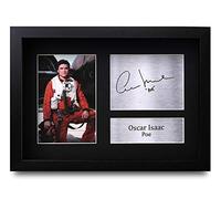 HWC Trading FR Oscar Isaac Gift Signed FRAMED A4 Printed Autograph Star Wars Gifts Poe Print Photo Picture Display