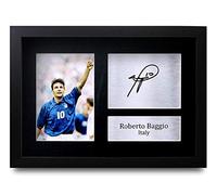 HWC Trading FR Roberto Baggio Gift Signed FRAMED A4 Printed Autograph Italy Gifts Photo Display