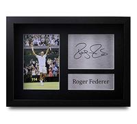 HWC Trading FR Roger Federer Gift Signed FRAMED A4 Printed Autograph Tennis Gifts Print Photo Picture Display