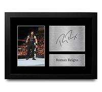 HWC Trading FR Roman Reigns Gift Signed FRAMED A4 Printed Autograph Gifts Wrestling Print Photo Picture Display