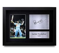 HWC Trading FR Sachin Tendulkar Gift Signed FRAMED A4 Printed Autograph India Cricket Gifts Photo Display