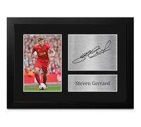 HWC Trading FR Steven Gerrard Gift Signed FRAMED A4 Printed Autograph Gifts Print Photo Picture Display