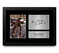HWC Trading FR Tom Baker Gift Signed FRAMED A4 Printed Autograph Doctor Dr Who Gifts Photo Picture Print Display