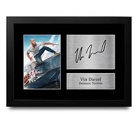 HWC Trading FR Vin Diesel Gift Signed FRAMED A4 Printed Autograph Dominic Toretto Fast & Furious Gifts Print Photo Picture Display