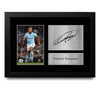 HWC Trading FR Vincent Kompany Gift Signed FRAMED A4 Printed Autograph Manchester City Gifts Print Photo Picture Display