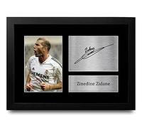 HWC Trading FR Zinedine Zidane Gift Signed FRAMED A4 Printed Autograph Real Madrid Gifts Print Photo Picture Display