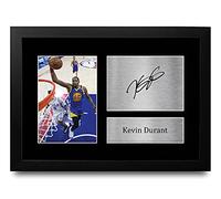 HWC Trading FRAMED Kevin Durant Gift Signed A4 Printed Autograph Basketball Golden State Warriors Gifts Photo Display