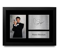 HWC Trading FRAMED Pierce Brosnan Gift Signed A4 Printed Autograph James Bond Gifts 007 Print Photo Picture Display