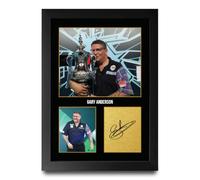 HWC Trading Gary Anderson Gifts Printed Signed Autograph Picture for Darts Memorabilia Fans - A4 Framed Print (ID-009118)