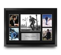 HWC Trading George Lazenby On Her Majesty's Secret Service Gifts Printed Signed Autograph Picture Display for Movie Memorabilia Fans - A3 Framed
