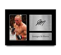 HWC Trading Georges St-Pierre MMA Gifts Printed Signed Autograph Picture for UFC Memorabilia Fans - A4