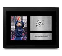 HWC Trading Gianluigi Donnarumma Paris Blue and Reds Gifts Printed Signed Autograph Picture for Football Fans and Supporters - A4 Framed