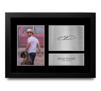 HWC Trading Glenn Powell Twisters Gifts Printed Signed Autograph Picture for Movie Memorabilia Fans - A4 Framed