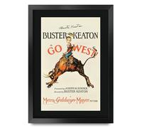 HWC Trading Go West (1925) Buster Keaton Gifts Printed Poster Signed Autograph Picture for Movie Memorabilia Fans - A3 Framed