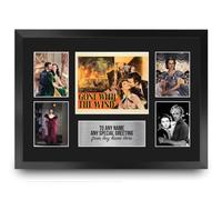 HWC Trading Gone with the Wind Personalised Gift - Signed Autograph Picture, Framed A3 Film Photo Display with Custom Name Message for Birthday Christmas Wedding
