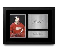 HWC Trading Gordie Howe Detroit Red Wings Gifts Printed Signed Autograph Picture for Ice Hockey Fans - A4 Framed