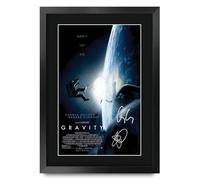 HWC Trading Gravity Sandra Bullock Gifts Printed Poster Signed Autograph Picture for Movie Memorabilia Fans - A3 Framed