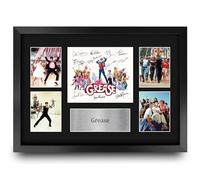 HWC Trading Grease Gifts Printed Signed Autograph Presentation Display Montage for Movie Memorabilia Fans - A3 Framed