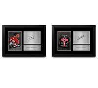 HWC Trading Hamilton & Leclerc Gifts Printed Signed Autograph Picture for F1 Formula 1 Racing Fans - A4 Framed
