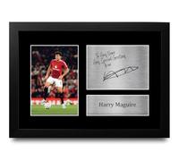 HWC Trading Harry Maguire Personalised Gift - Signed Autograph Picture, Framed A4 Football Memorabilia with Custom Name Message for Birthday Christmas Wedding