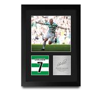 HWC Trading Henrik Larsson Celtic Gifts Printed Signed Autograph Picture for Football Fans and Supporters - A4 Portrait Framed