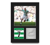 HWC Trading Henrik Larsson Celtic Gifts Printed Signed Autograph Picture for Football Fans and Supporters - A4 Portrait