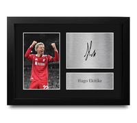 HWC Trading Hugo Ekitike Liverpool Gifts Printed Signed Autograph Picture for Football Fans and Supporters - A4 Framed