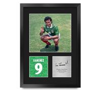 HWC Trading Hugo Sanchez Mexico Gifts Printed Signed Autograph Picture for Football Fans and Supporters - A3 Portrait Framed