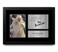 HWC Trading Ian McKellen Personalised Gift - Signed Autograph Picture, Framed A4 Film Memorabilia with Custom Name Message for Birthday Christmas Wedding