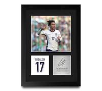 HWC Trading Jack Grealish England Gifts Printed Signed Autograph Picture for Football Fans and Supporters - A4 Portrait Framed