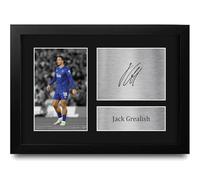 HWC Trading Jack Grealish Everton Gifts Printed Signed Autograph Picture for Football Fans and Supporters - A4 Framed