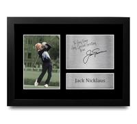 HWC Trading Jack Nicklaus Personalised Gift - Signed Autograph Picture, Framed A4 Golf Memorabilia with Custom Name Message for Birthday Christmas Wedding