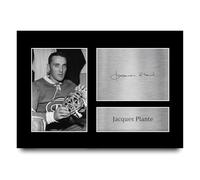 HWC Trading Jacques Plante Montreal Canadiens Gifts Printed Signed Autograph Picture for Ice Hockey Fans - A4