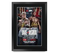HWC Trading Jake Paul v Anthony Joshua Gifts Printed Signed Autograph Picture for Boxer Memorabilia Fans - A3 Framed